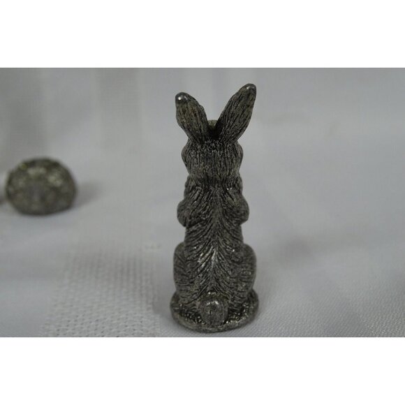 10 Piece Pewter Bunny Rabbit Figurines and Cabbage Home Decor - Picture 3 of 5